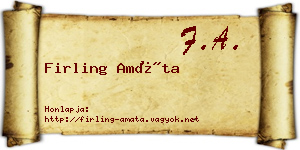 Firling Amáta névjegykártya